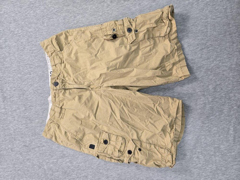 Vtg Marc Ecko Shorts Mens 32 Beige Cargo Elastic Waist Canvas Pockets y2k